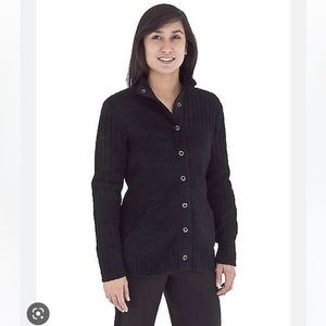 GUC🎉HP🎉 REI Royal Robbins Chenille Snap Button Cardigan (black) size medium